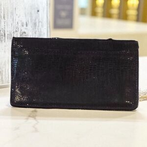 Wilsons Leather Deep Purple Slim Wallet Checkbook EUC